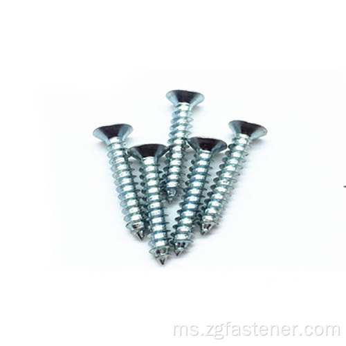 DIN7982 gred8.8 Blue White Zinc Cross Recessed Countersunk Head Tapping Screws